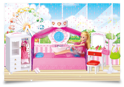 【分销/批发】乐吉儿梦幻房间组合洋娃娃套装大礼盒玩具A001