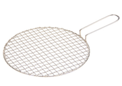 平托 折叠日式韩式方形圆形带柄不锈钢一次性烧烤网 户外家用烤鱼架烧烤夹子