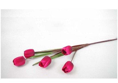 厂家生产 五头郁金香仿真塑料花批发 仿真花塑料花