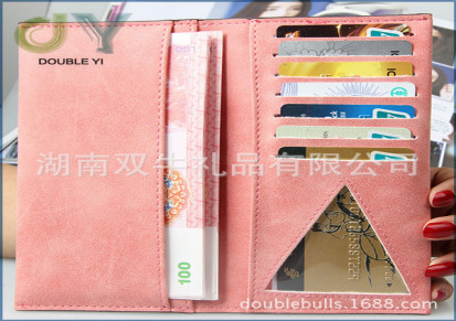 厂家批发 2016新款女士长款钱包 韩版原创磨砂皮超薄复古钱包卡包