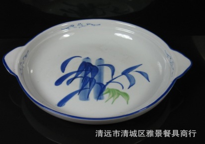 碗 盘 碟 陶瓷盘/中国民族风手绘釉下蓝彩鲍鱼盘