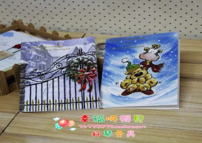精品创意韩国 对折立体圣诞节小贺卡批发价 小卡片 明信片