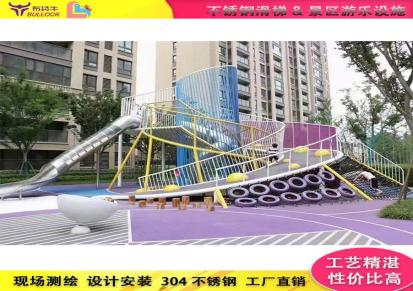 新乐士非标定制不锈钢滑梯无动力游乐设备户外儿童乐园