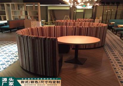 现代快餐厅家具-现代木桶饭快餐厅靠墙卡座桌椅