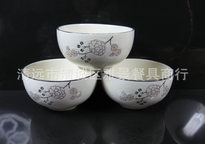 碗、碟、盘 批发彩陶瓷5.25寸面碗/可装米线、米饭等/日韩式