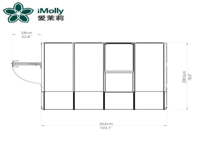 iMolly 园艺家用种植暖房 靠墙款铝合金温室户外阳光房