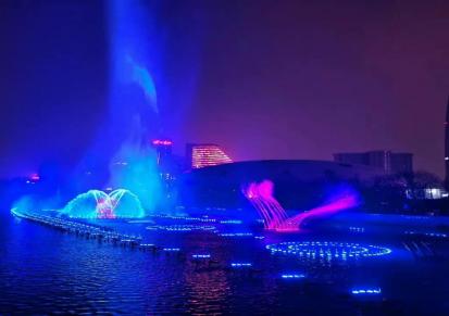 厂家定制人工湖面河道大型景观水景设计安装不锈钢音乐喷泉设备