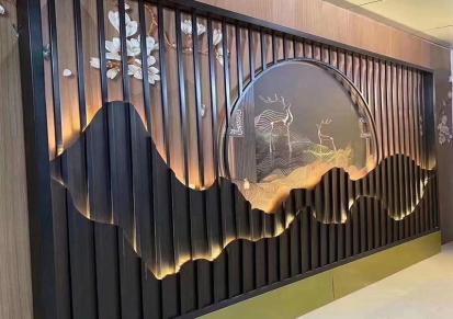 鑫浩森 新中式304不锈钢现代简约酒店玄关彩色装饰板