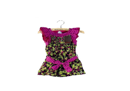 法国专柜正品无袖童装花色连衣裙2至8岁宝宝可穿蝴蝶结童裙