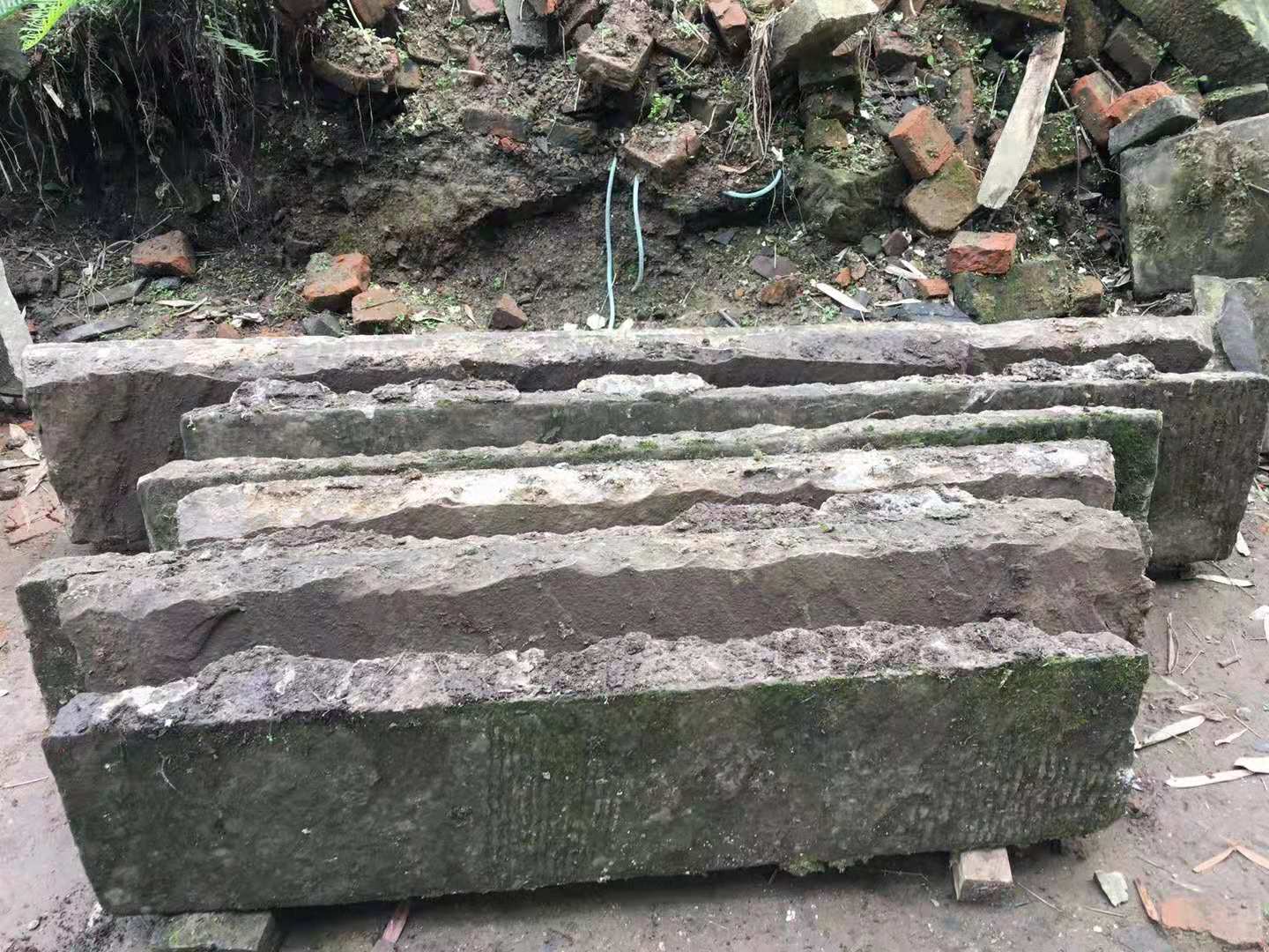 重庆江北区老石板碎拼 旧石板产地 老条石