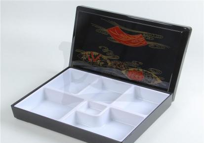 新品白色耐高温印花六格便当盒 日式印花餐盒 设计独特 低价批发