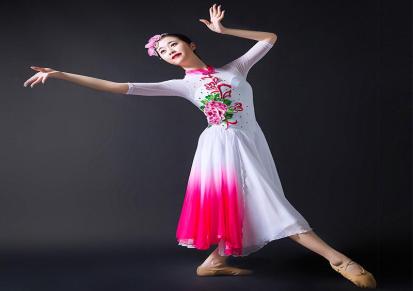 艺晨舞悦古典舞蹈服装女成人套装白色雪纺舞蹈演出服装伞舞表演服古典舞蹈服定制
