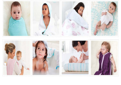 婴儿纱布浴巾 aden+anais 纱布包巾盖毯180G 宝宝抱毯 襁褓巾