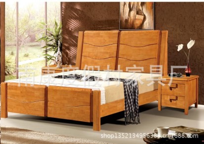 供应南康家具厂批发 全实木 橡 简约 大人 双人实木床1.8 米