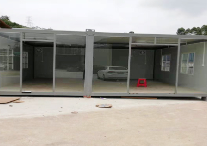 惠州厂家直销定制玻璃幕墙集装箱板架式折叠集装箱房
