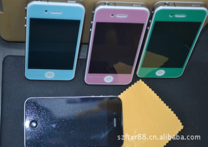 iphone4手机膜批发 苹果4s贴膜 手机3d保护膜 iphone彩色保护膜