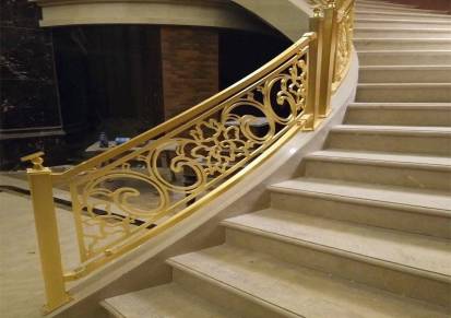 铜雕刻楼梯中式风图案别墅铜艺扶手多款效果对比