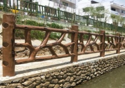 泰安丽景建材 河道仿树木栏杆水泥仿木栏杆油漆工艺要求