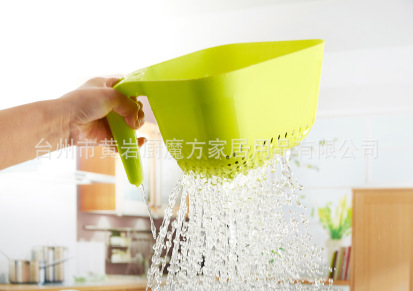 供应批发新款塑料淘米箩 炫彩加厚洗米箩 便捷果蔬沥水篮洗 方形