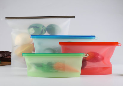 500ML保鲜袋 硅胶保鲜袋 食品分装袋子 冷冻收纳袋 水果袋 厨房用品