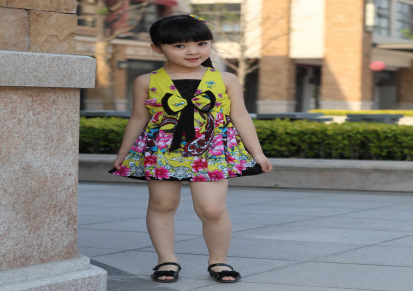 韩国童装 女童连衣裙女童 公主裙假二件套 宝宝裙 童装一件代发