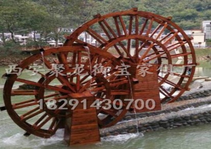 陕西景观水车，防腐木水车，实木水车，厂家水车定制