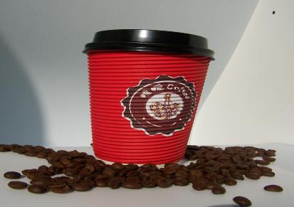 康家欧版16安单层咖啡杯 打包带盖咖啡奶茶纸杯 单层中空厚纸杯定做