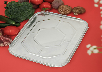 一次性铝箔材料盖子外卖餐盒盖方形盖铝箔锡纸快餐盒盖烧烤盒盖