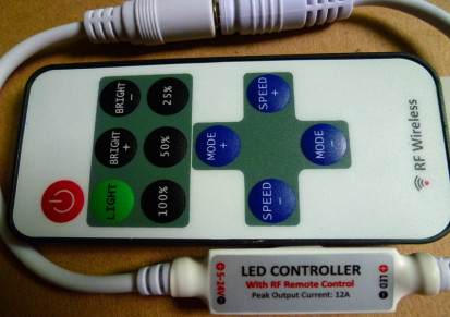 迷你型单色灯条控制器 RF控制器 RGB射频调光器，LED迷你型控制器