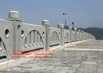 甘肃定西市桥梁仿石栏杆，GRC仿汉白玉栏杆，铸造石栏杆，水泥仿青石栏杆