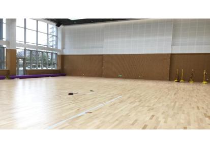 篮球场运动地板 体育木地板 篮球场画线 桦木三拼木地板 实木地板 中体伟业