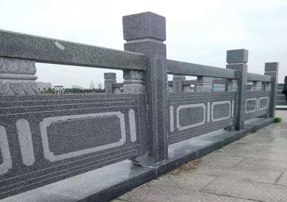 寺庙石栏杆 大桥浮雕石护栏 宇昊石雕 钢筋水泥铸造栏板 户外石栏板