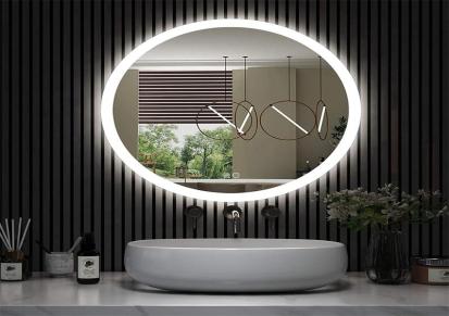百澜菲制镜工厂 美式浴室镜壁挂墙卫生间镜子LED灯镜洗手间卫浴镜防雾带灯光