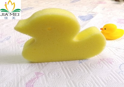 创意沐浴玩具海绵小黄鸭来图来样动物海绵擦异型聚酯积木卡通绵刷
