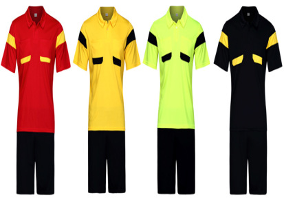 足球裁判服套装 立领短袖裁判服 比赛专用裁判服 足球装备衣服