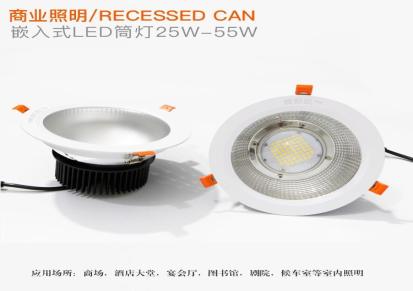 TengSeaKai锂电池备份全功率应急LED筒灯40瓦50W6寸
