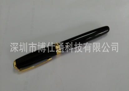 厂家直销订做广告笔 金属高笔芯 高档黑色真皮金属圆珠笔批发