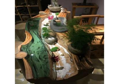 启航木业厂家直销循环流水生财中式简约实木泡茶桌椅组合