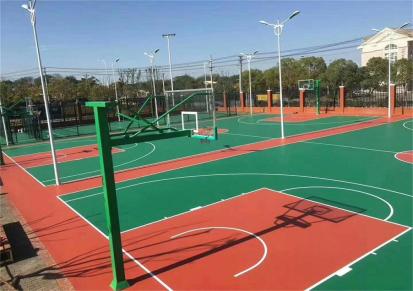 室外硅pu塑胶篮球羽毛球场地施工 开程体育欢迎选购