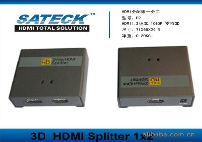 HDMI智能切换器二进一出 二口HDMI切换器
