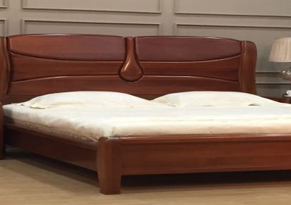 美希恩金丝檀木双人床1.8米全原木床卧室实木家具