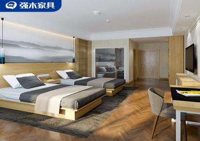 星级酒店床架床箱宾馆公寓 重庆实木家具主卧 选择强木家具