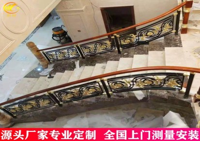 纯铜楼梯紫铜扶手 斜型踏步楼梯护栏设计图 新特
