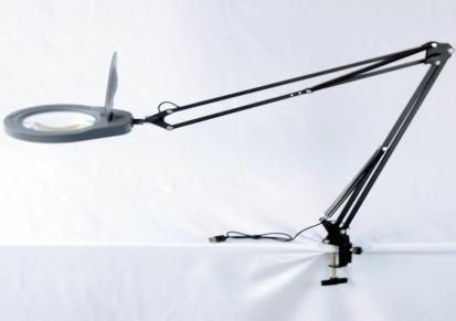 PDOK工厂批发10倍带灯放大镜PD550178带灯万向金属悬臂支架办公桌创意灯