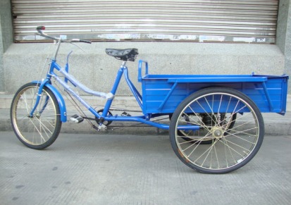 人力三轮车24寸载重300斤加厚铝圈脚踏/老年人代步拉货自行车
