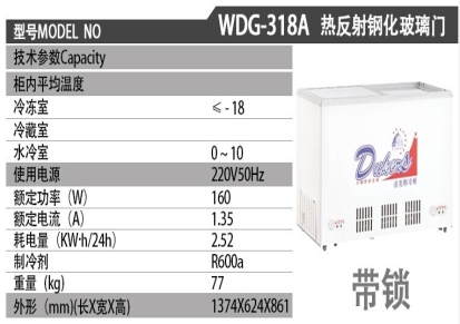 达克斯WDG-318A冷冻冷藏双温双机玻