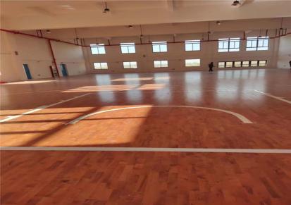 缤瑞体育 湖北篮球馆木地板翻新 单龙骨安装 羽毛球馆木地板施工 厂家安装直销
