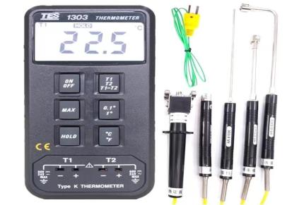 泰仕高精度热电偶测温仪TES-1303 双通道数字式温度表