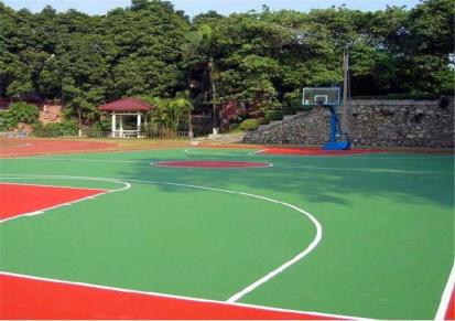 豪坤体育 篮球场8mm厚硅pu塑胶地面 丙烯酸材料施工