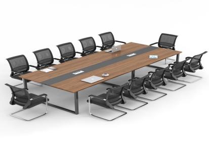 深圳市办公家具 大小型钢木长条会议桌 办公会议桌生产厂家 格创家具